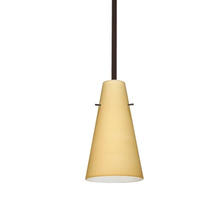 Besa Lighting Cierro Stem Pendant, Vanilla Matte, Bronze Finish, 1x9W LED 1TT-4124VM-LED-BR